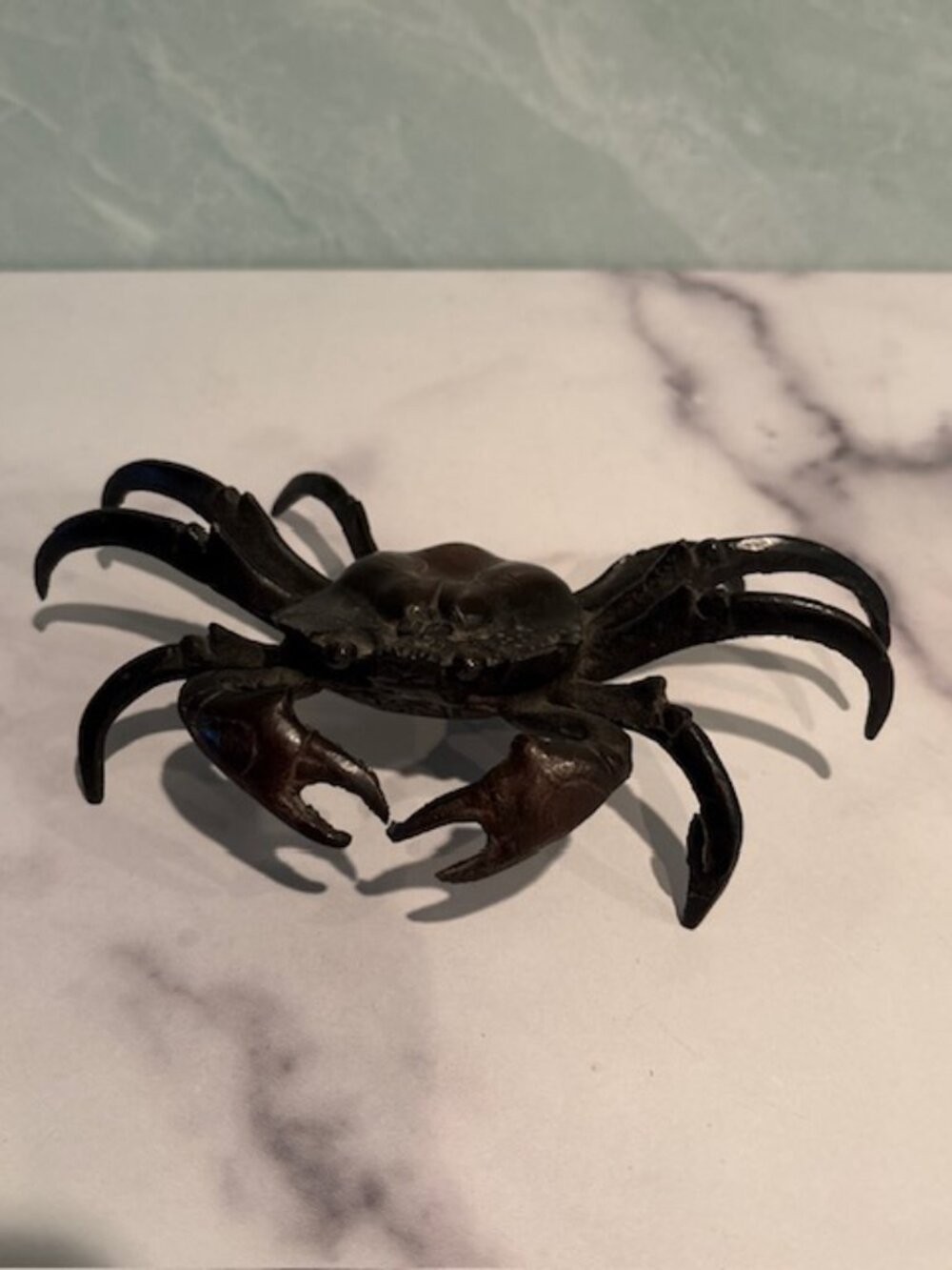 Vintage Crab Paperweight Figurine Decor Zodiac Cancer Astrology July Seashore